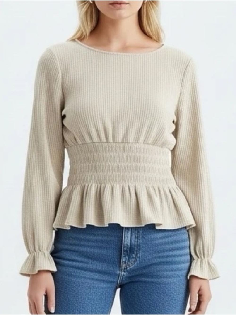 Paper Crane Cream Long Sleeve Top